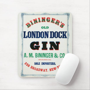 Vintage Ad For Bininger's Old London Dock Gin Mouse Pad