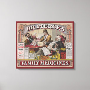 Vintage Ad For Dr. Pierces Family Medicines. Canvas Print