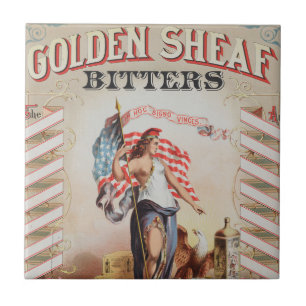 Vintage Ad For Golden Sheaf Bitters Tile