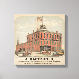 Vintage Ad Of August Baetzhold, Wines & Liquors Canvas Print