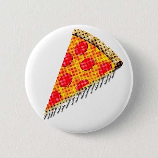Vintage Ad Pizza Slice 2 Inch Round Button (Front)