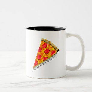 Vintage Ad Pizza Slice Two-Tone Coffee Mug