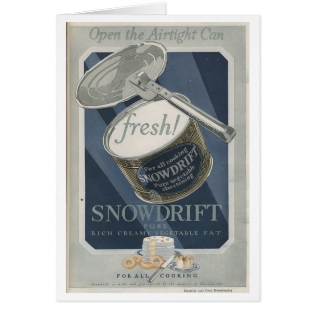 Vintage Ad - Snowdrift Vegetable Shortening, (Front)