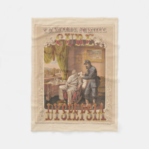 Vintage Ad T.M. Sharps Positive Cure For Dyspepsia Fleece Blanket