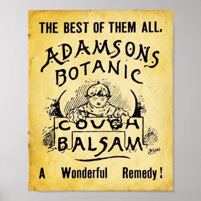 Vintage Adamson's Cough Syrup Print (Front)