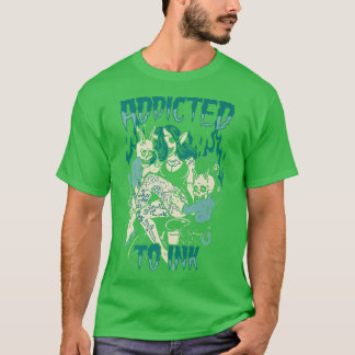 Vintage Addicted To Ink Spooky Tattoos Premium  T-Shirt