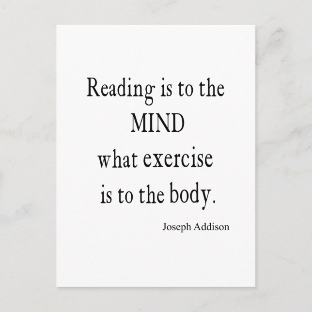 Vintage Addison Reading Mind Inspirational Quote Postcard (Front)