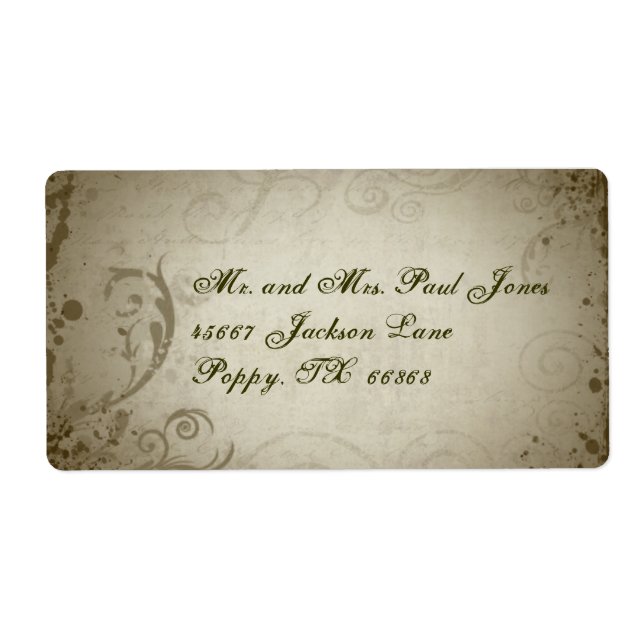 Vintage Address Label with Flourishes (Front)