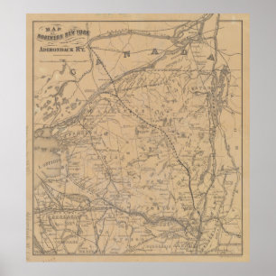 Vintage Adirondack Mountains Railroad Map (1895) 2 Poster