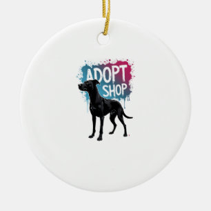Vintage Adopt Dont Shop Dog Graffiti Rescue Art De Ceramic Ornament