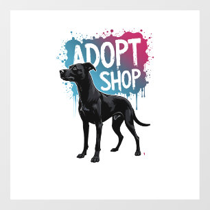 Vintage Adopt Dont Shop Dog Graffiti Rescue Art De Window Cling