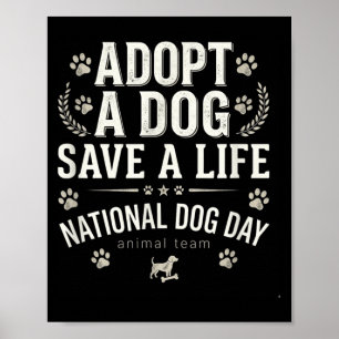 Vintage Adopt Dont Shop Save Dog Animal Lover Poster