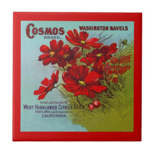 Vintage Ads ad Cosmos Brand Fruit Crate Label Tile