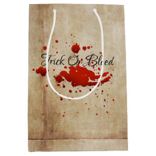 Vintage Adult Halloween Bloody Trick or Treat Medium Gift Bag