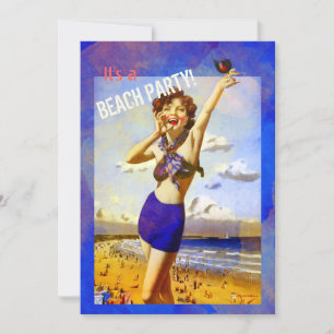 Vintage Adultes Adultes Beach Party Invitation