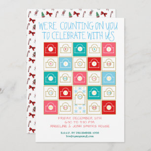 Vintage Advent Calendar Personalize Invitation