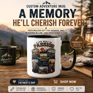 Vintage Adventure Car Graphic Retro Road Trip Dad Mug