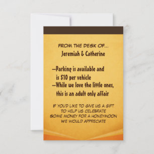 Vintage Adventure Wedding Information Card