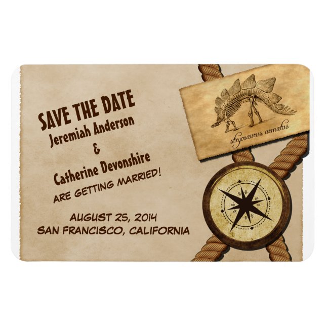 Vintage Adventure Wedding Save the Date Magnet (Horizontal)