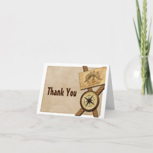 Vintage Adventure Wedding Thank You Card