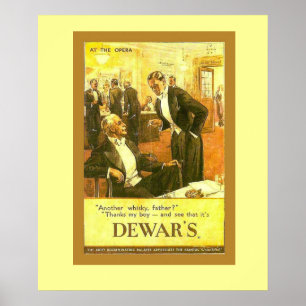 Vintage Advertisement, Dewar's Scotch Whisky Poster