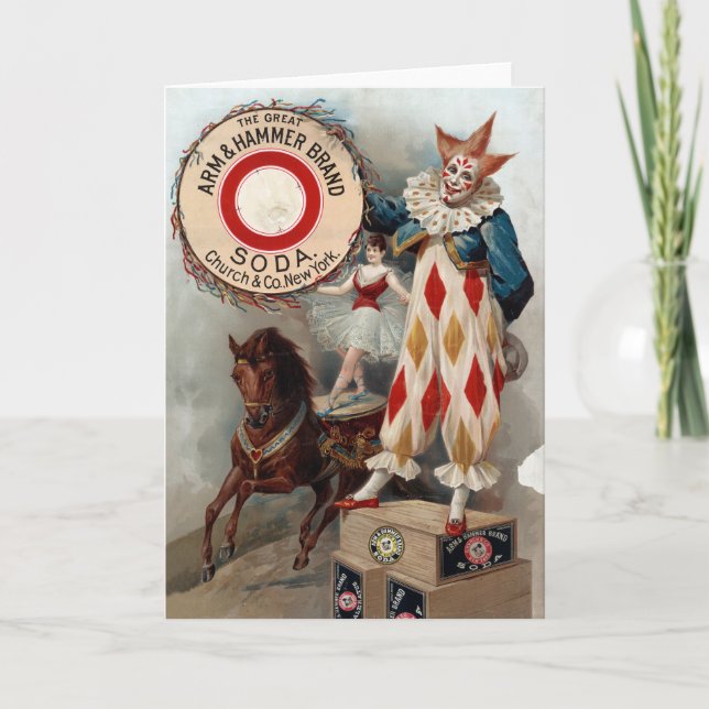 Vintage Advertisement For Arm & Hammer Soda Card (Front)