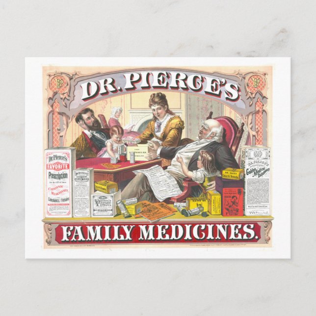 Vintage Advertisement: Pierce's Patent Medicines Postcard (Front)