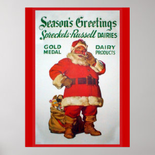 Vintage Advertisement, Spreckels Russells Dairies Poster
