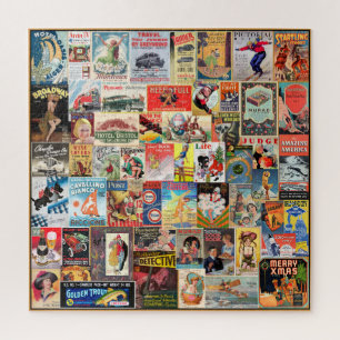 VINTAGE ADVERTISING COLLAGE, PACKED! JIGSAW PUZZLE