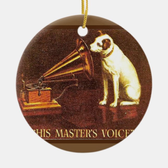 VIntage advertising, His master's Voice Ceramic Ornament (Front)