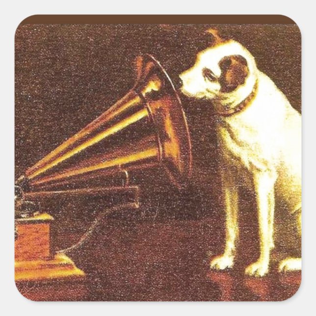 VIntage advertising, His master's Voice Square Sticker (Front)