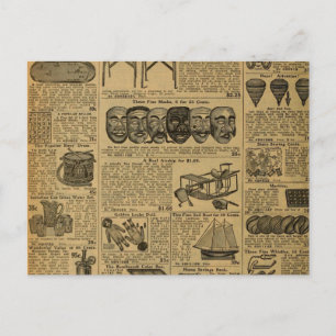 Vintage Advertising Newspaper Toys Postcard
