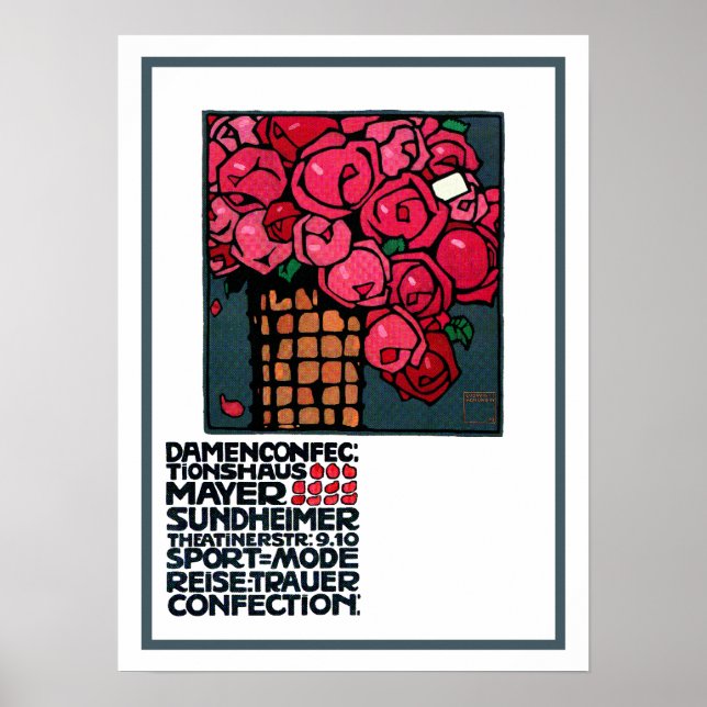 Vintage Advertising Poster: Roses -Ludwig Hohlwein Poster (Front)