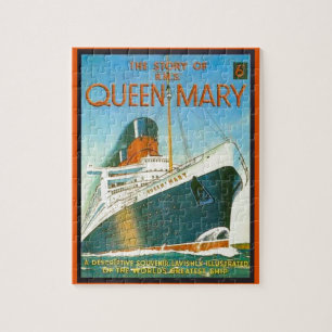 Vintage advertising, RMS Queen Mary Jigsaw Puzzle