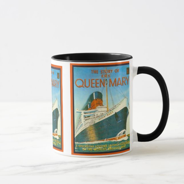 Vintage advertising, RMS Queen Mary Mug (Right)