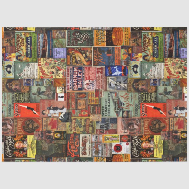 Vintage Advertising Tissue Paper (Front)