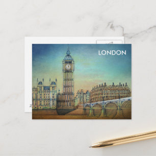 Vintage Advertising Travel Guide to London England Postcard
