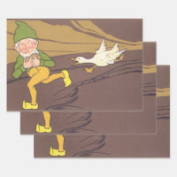 Vintage Aesop Fable Goose that Laid the Golden Egg