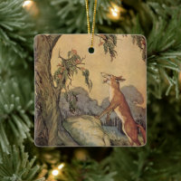 Vintage Aesop's Fables, Fox, Rooster and the Dog