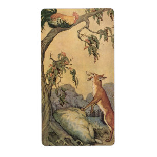 Vintage Aesop's Fables, Fox, Rooster et le Chien