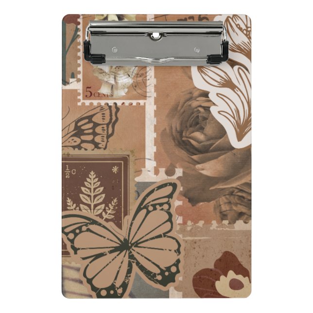 Vintage Aesthetic Brown Design  Mini Clipboard (Front)