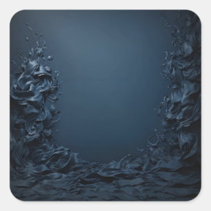 Vintage Aesthetic Dark Blue Background Design Square Sticker