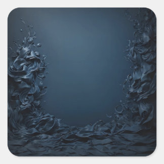 Vintage Aesthetic Dark Blue Background Design Square Sticker