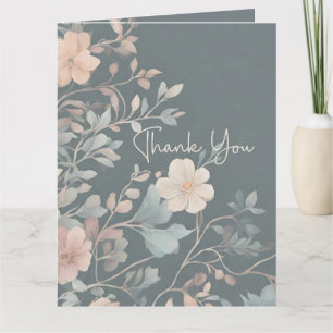 Vintage Aesthetic Floral Pattern Thank You Wedding Card