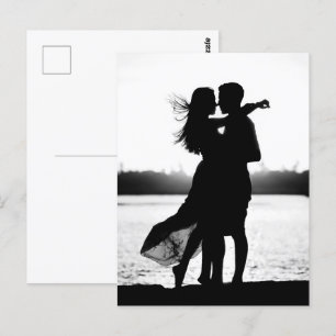Vintage Aesthetic Personalized Black White Photo Postcard