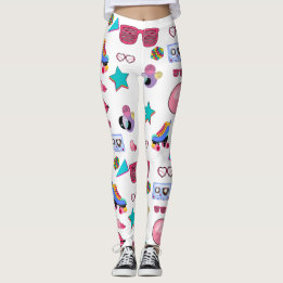 Vintage Aesthetic Pop Culture Design Leggings