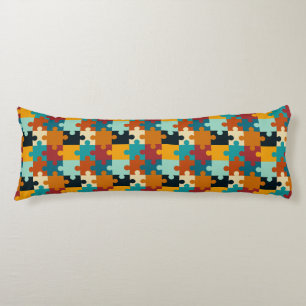 Vintage Aesthetic Puzzle Pieces Pattern Body Pillow