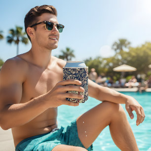 Vintage Aesthetics: Honeysuckle Elegance Can Cooler