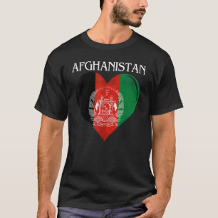 Vintage Afghanistan Flag Heart Heart For Afghan T-Shirt