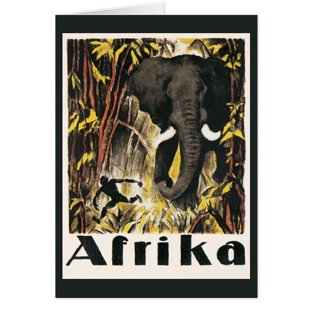 Vintage Africa Travel Poster, African Elephant (Front)